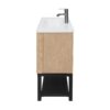 Modern Freestanding 32" Bathroom Vanity With Ceramic Sink, Hot And Cold Faucet, 2 Door Cabinet & Open Iron Shelf, Magnesium Oxide Frame - Natural - Image 10