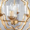 4 Light Metal Chandelier, Hanging Light Fixture With Adjustable Chain For Kitchen, Bulb Not Included - Gold - Image 12