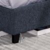 King Size Squares Upholstered Platform Bed - Navy Blue Denim - Image 6