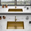 Undermount Kitchen Sink 32" X 19", 16 Gauge Deep Single Bowl - Gold - Image 6