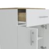 Pantry Organizer Cabinet One Drawer, Two Interior Shelves, Two Doors - White / Light Oak - Image 4