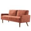 Sofa, European Style With Sleek Design, Modern & Vintage Flair, Upholstered 3 Seater Couch - Red Orange - Image 2