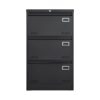 Filing Cabinet Lateral File Cabinet 3 Drawer, Blcak Locking Metal File Cabinets Three Drawer, Office Filing Cabinet With Lock Drawers For Home Office - Black - Image 7