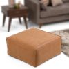 Brody - Large Square Coffee Table Pouf - Distressed Brown - Image 7