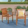 Amethyst - Outdoor Dining Chair With Slat Design (Set of 2) - Natural - Image 6