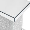 Square Mirrored End Table With Led Lights, Modern Side Table With Crushed Diamond For Living Room - Silver - Image 9
