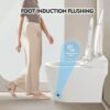 Heated Seat Smart Toilet, One Piece Toilet, Automatic Flush Tank Less Toilet Without Bidet, With Foot Sensor Flush - White Night Light, Knob Control, Power Outage Flushing, Soft Close Cover - White - Image 4