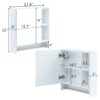Bathroom Mirror Cabinet Wall Mounted, Medicine Cabinet, Over The Toilet Storage Cabinet With Shelves And Towel Rack - White - Image 3