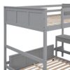 Full Over Full Bunk Bed With Desk - Gray - Image 7