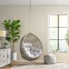 Morris - Teardrop Hanging Chair With 8Ft Chain - Gray - Image 4