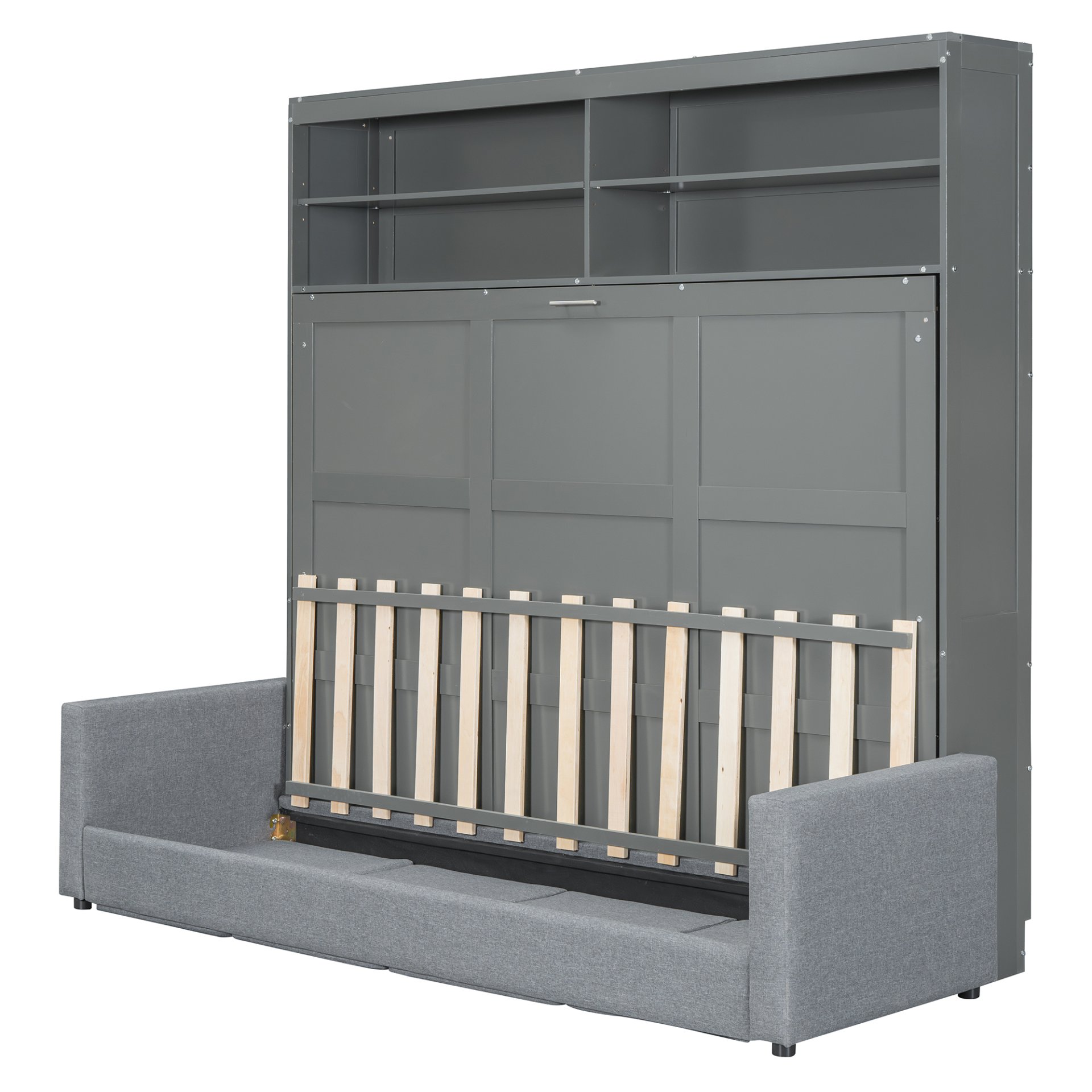 Queen Size Murphy Wall Bed With Sofa - Gray - Image 21