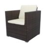 11 Piece Patio Wicker Conversation Set, 10 Seater Patio Sectional Set With 3 Storage Box Under Seat - Brown / White - Image 16