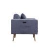 Easton - Linen Fabric Sofa Loveseat Chair Living Room Set With USB Charging Ports Pockets And Pillows (Set of 3) - Dark Gray - Image 9