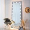 Hollywood - Full Length Mirror With Lights Full Body Vanity Mirror With 3 Color Modes Lighted Standing Floor Mirror For Dressing Room Bedroom Wall Mounted Touch Control - Silver - Image 4