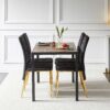 Creative Design Veneered MDF Wood Structure Rectangular Walnut Dining Table - Walnut - Image 8