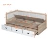 Full Size Daybed With 3 Drawers And 3 Storage Compartments - Nature / Beige - Image 17