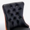 Nikki - Modern, High-End Tufted Solid Wood Contemporary And Velvet Upholstered Dining Chair With Wood Legs Nailhead Trim (Set of 2) - Black / Orange - Image 9