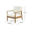 Birdsong - Outdoor Club Chair With Slat Back And Seat Cushion - Beige - Image 3