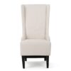 Alight - Upholstered Dining Chair With High Back And Birch Wood Legs - Beige - Image 8