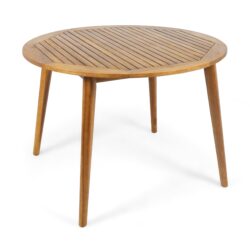 Stamford - Modern Acacia Wood Dining Table With Straight Leg Base - Teak