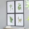 Botanical And Fern Wall Art, Wall Decor For Living Room Dining Room Entryway (Set of 4) - White / Black - Image 7