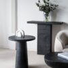 Round Side Table With Pedestal Base - Black - Image 11