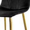 Modern Light Luxury Dining Chair With Gold Metal Legs (Set of 4) - Black - Image 21