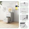 Premium 2 Drawer File Cabinet With Lock, Metal Vertical Design, A4 Legal / Letter Size, Steel, Compact Dimensions - White - Image 7
