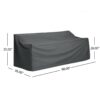Shield - Patio Outdoor 3 Seater Sofa Cover - Dark Gray - Image 3