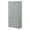 Wide Bathroom Storage Cabinet, Freestanding Storage Cabinet With Two Drawers And Adjustable Shelf, MDF Board With Painted Finish - Gray - Image 9