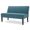 Contemporary Loveseat With Upholstered Fabric And Birch Wood Legs - Teal - Image 8