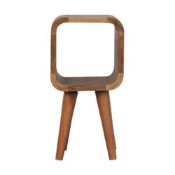 Extra Mini Minimalist Open Curved Bedside Table - Oak