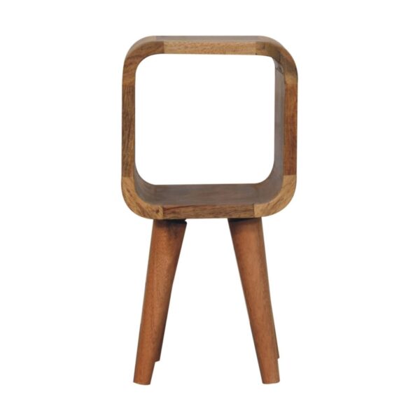 Extra Mini Minimalist Open Curved Bedside Table - Oak
