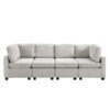 Sectional Sofa Couch Sofa Bed U-Shaped Sofa With Two Movable Ottoman And Three USB Ports For Living Room - Gray - Image 11