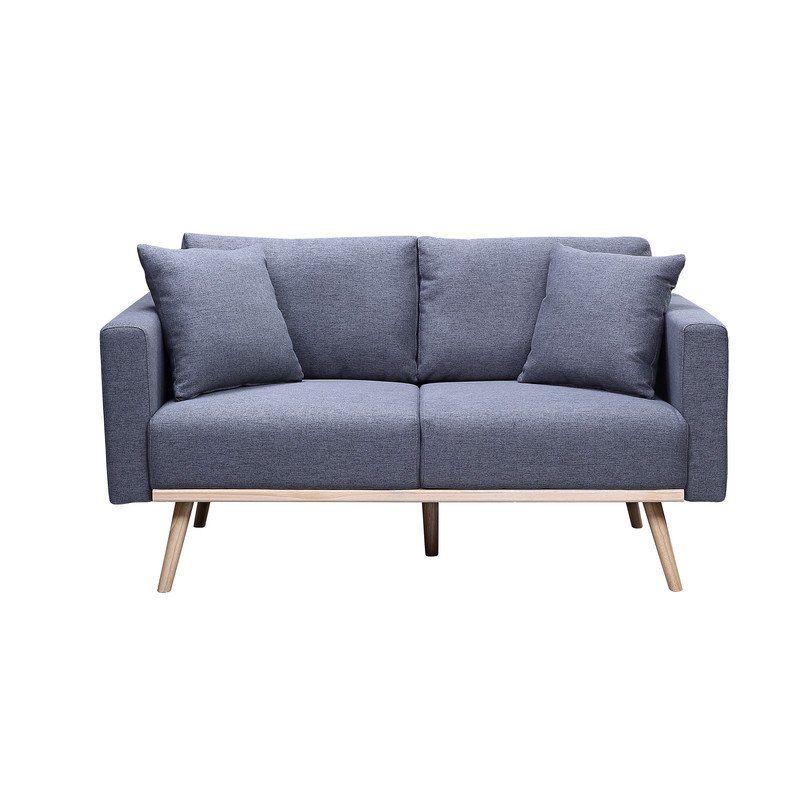 Easton - Linen Fabric Sofa, Loveseat Living Room With USB Charging Ports Pockets And Pillows (Set of 2) - Dark Gray - Image 5