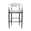 Counter Height Upholstered Bar Stools With Backs And Iron Legs For Kitchen Island (Set of 2) - Beige - Image 6