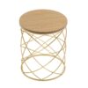 Contemporary Golden Side Table With Top And Metal Frame - Natural / Gold - Image 9