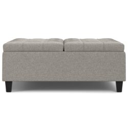 Harrison - Large Square Coffee Table Storage Ottoman - Gray