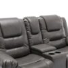 2 Seater Home Theater Recliner Manual Recliner Chair With A Storage Box And Two Cup Holders For Living Room - Gray - Image 16