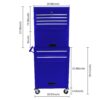 6 Drawer Lockable Tool Cabinet On Wheelsб Steel Rolling Tool Chest With Detachable Toolbox, 2 In 1 Garage Workshop Storage Organizer With 4 Universal Casters - Blue - Image 3