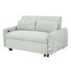 Pull Out Sofa Bed Convertible Couch 2 Seat Loveseat Sofa Modern Sleeper Sofa With 2 Throw Pillows And USB Ports For Living Room - Light Gray Green - Image 26