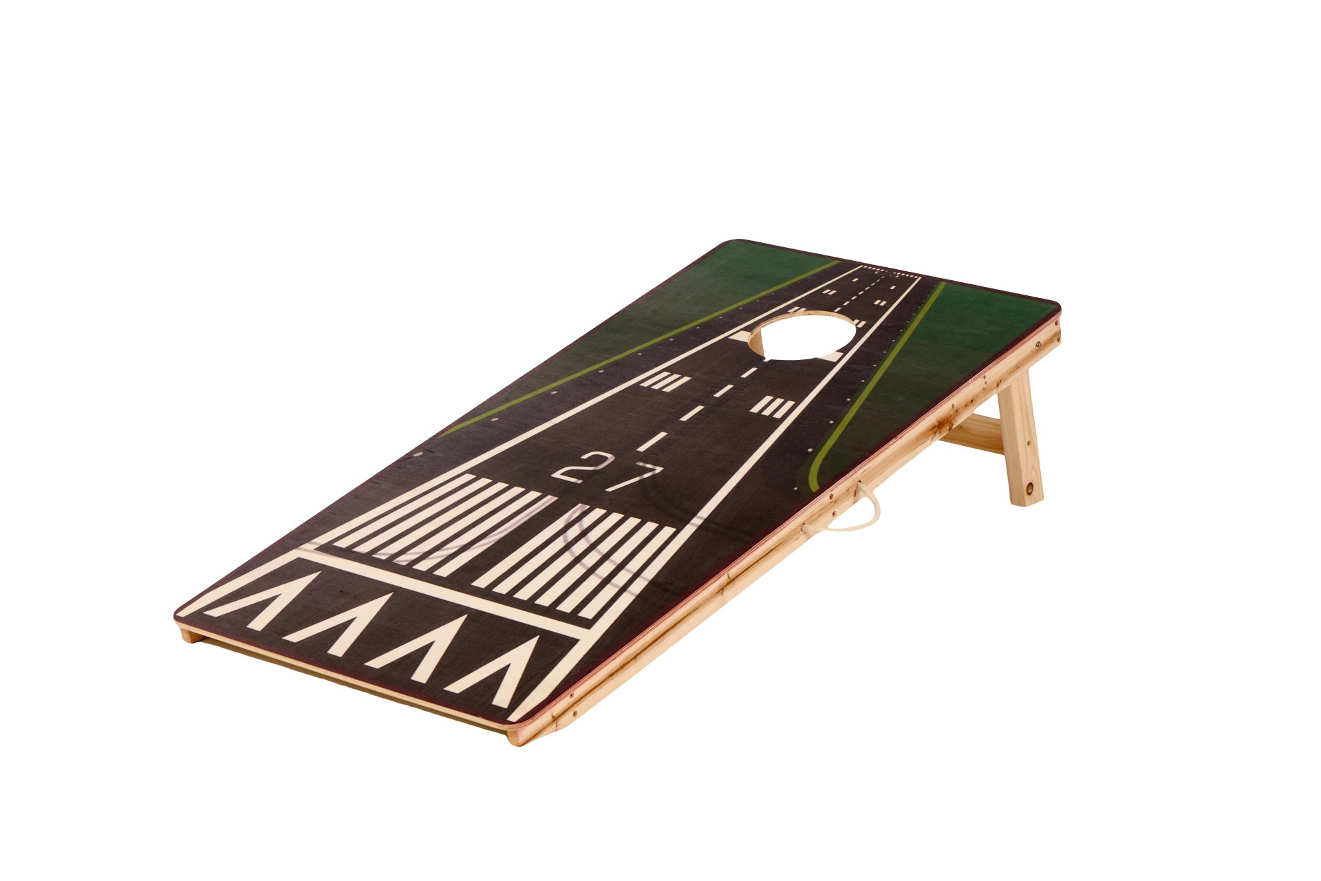 4X2 Ft Large Size Cornhole Board (Set of 2), Outdoor Game Board Set With 8 Bean Bags, Perfect For Lawn, Backyard, Beach, Park - White / Green - Image 2