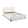 Aspen - Queen Vertical Tufted Modern Headboard Platform Bed Set - Cloud White - Image 12
