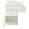 Modern Luxury Multi-Functional Island Vanity Dresser And Storage Cabinet With Glass Tabletop, Display Shelf, 6 Drawers For Walk In Wardrobe And Bedroom - Cream White - Image 9