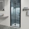 Bi-Fold - Semi-Frameless Shower Doors With Clear Glass - Matte Black - Image 3