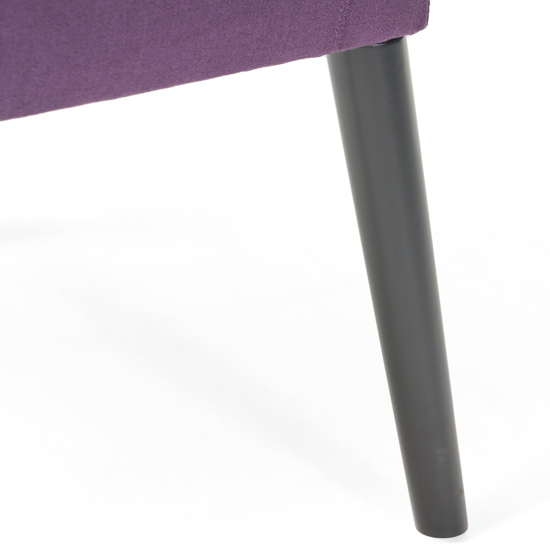 Fabric Arm Chair With Wooden Legs And Cushioned Seat - Plum - Image 11