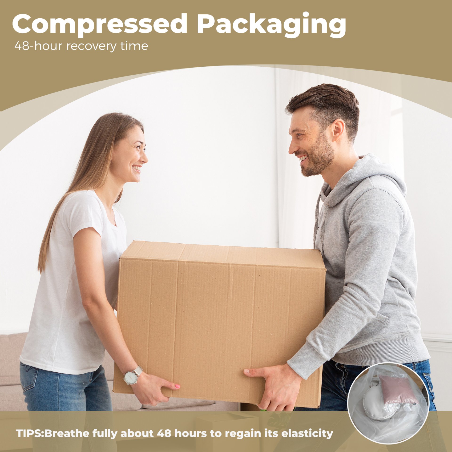 Lazy Sofa Durable Comfort Lounger High Back Bean Bag Chair With 3 Pillows - Coffee - Image 7