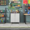Heavy Duty Metal Garage Storage Cabinet With Wheels Sturdy Tool Organizer - Black - Image 7