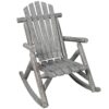 Wooden Porch Rocker Chair, Durable Wooden Porch Rocker Chair, Fir Log Rocking Chair, Patio Rockers For Outside, Garde - Light Gray - Image 6