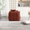 Soft Beanbag Chair With High Resilience Foam Core For Two People, The Comfortable Square Recliner Sofa Is Ideal For Family Members And Friends Engaged In Games, Reading, Watching TV - Red / Brown - Image 10